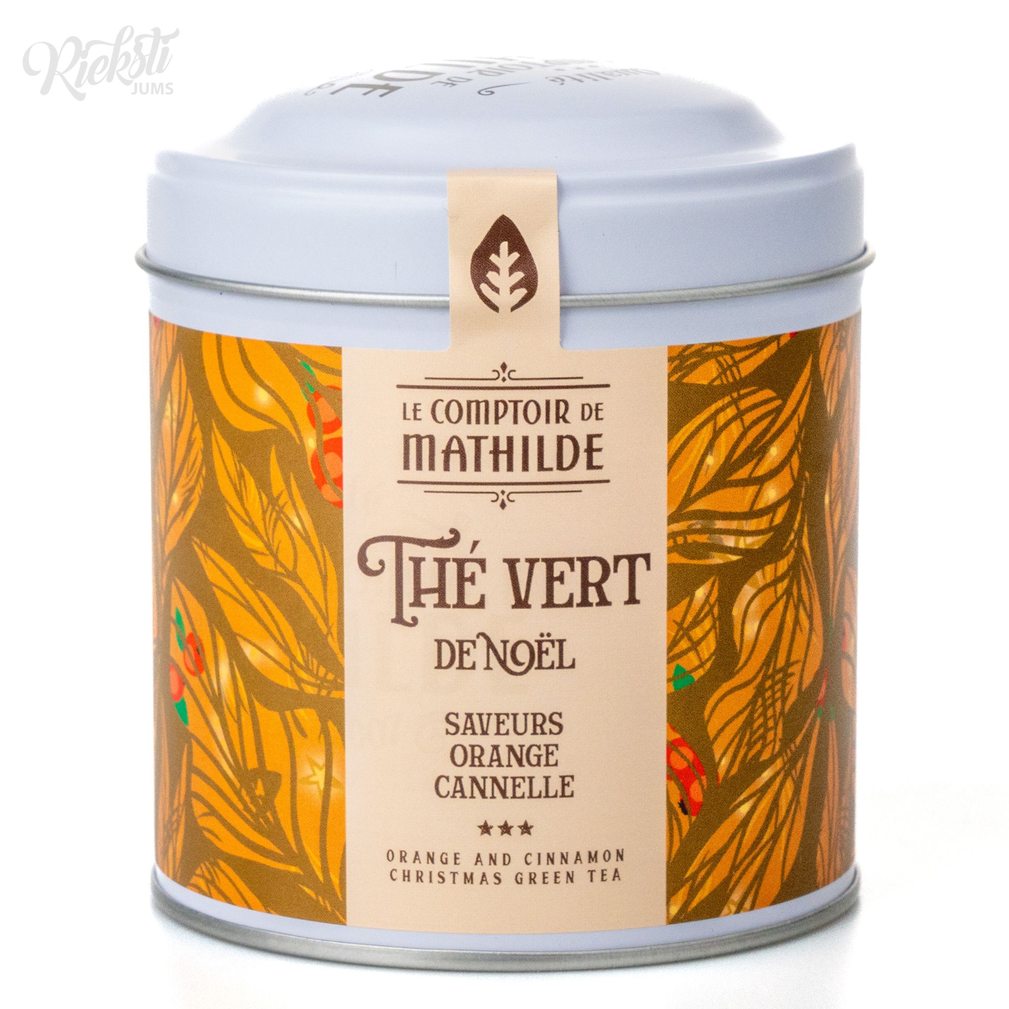 "MATHILDE" Ziemassvētku apelsīnu un kanēļa zaļā tēja, 100 g
