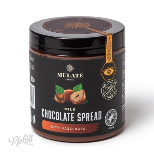“MULATE” piena šokolādes krēms ar lazdu riekstiem, 280 g