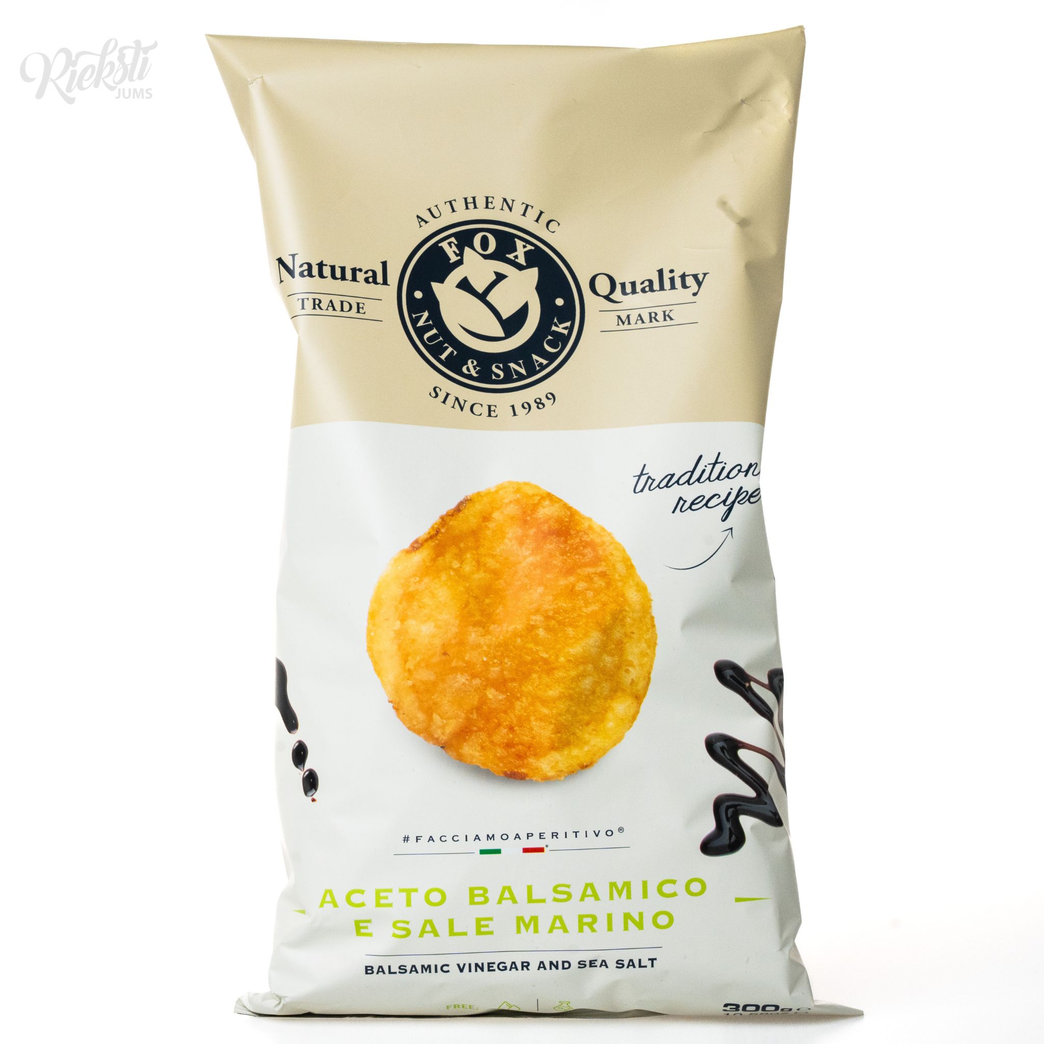 “FOX” kartupeļu čipsi ar balzamiko etiķi un jūras sāli, 300 g