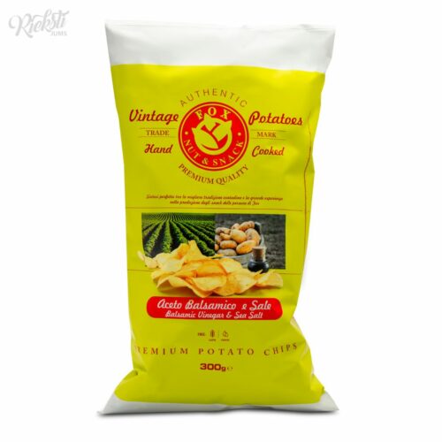 “FOX” kartupeļu čipsi ar balzamiko etiķi un jūras sāli, 300 g