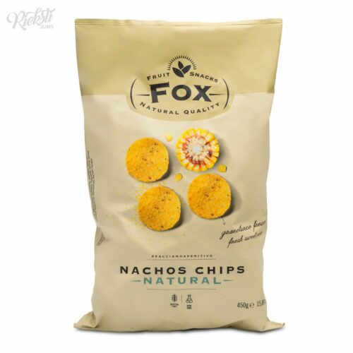 “FOX” načo čipsi apaļi ar sāli, 450 g