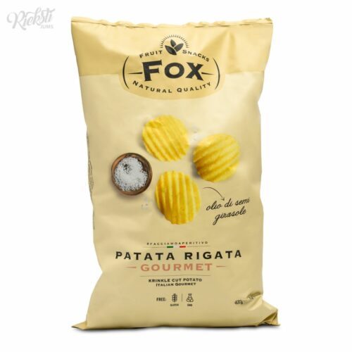“FOX” viļņaini kartupeļu čipsi ar jūras sāli, 400 g