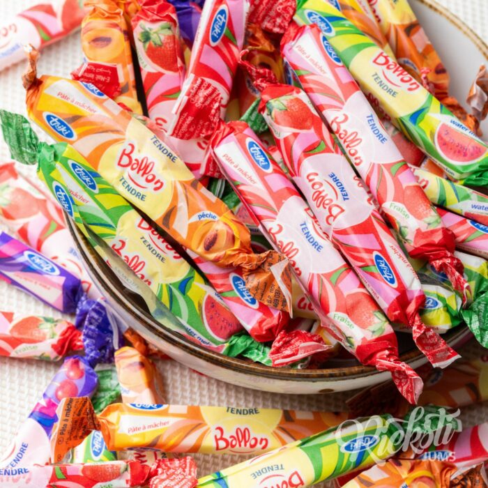 Krāsainas augļu garšas košļājamās nūjiņas, 1 kg