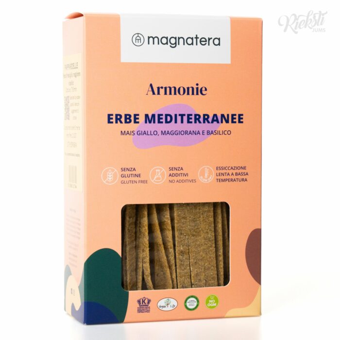 "MAGNATERA" dzelteno kukurūzu makaroni ar maironi un baziliku, 250 g