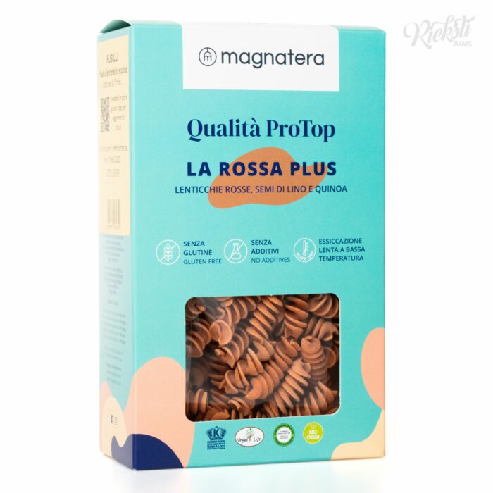 "MAGNATERA" sarkano lēcu, linsēklu un kvinojas makaroni, 250 g