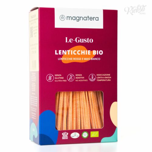 “MAGNATERA” sarkano lēcu un balto kukurūzu makaroni, 250 g