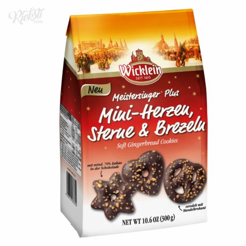 “Wicklein” piparkūkas pārklātas ar tumšo šokolādi un mandeļu gabaliņiem, 300 g