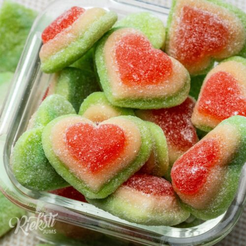 Želejas konfektes “Cukurotās trīs krāsu itāļu sirsniņas”, 1 kg