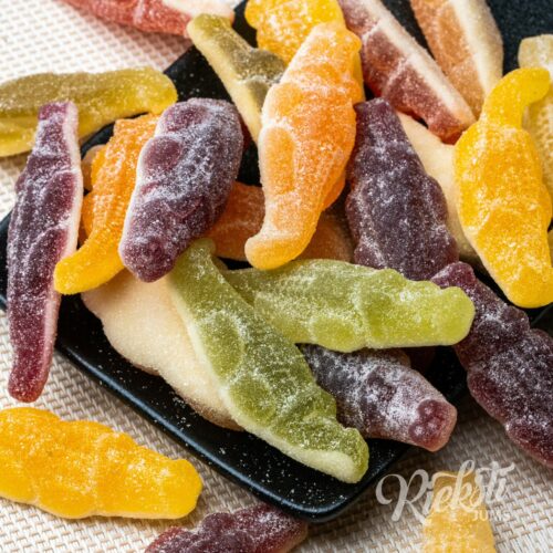 Želejas konfektes “Cukurotie augļu krokodili”, 1 kg