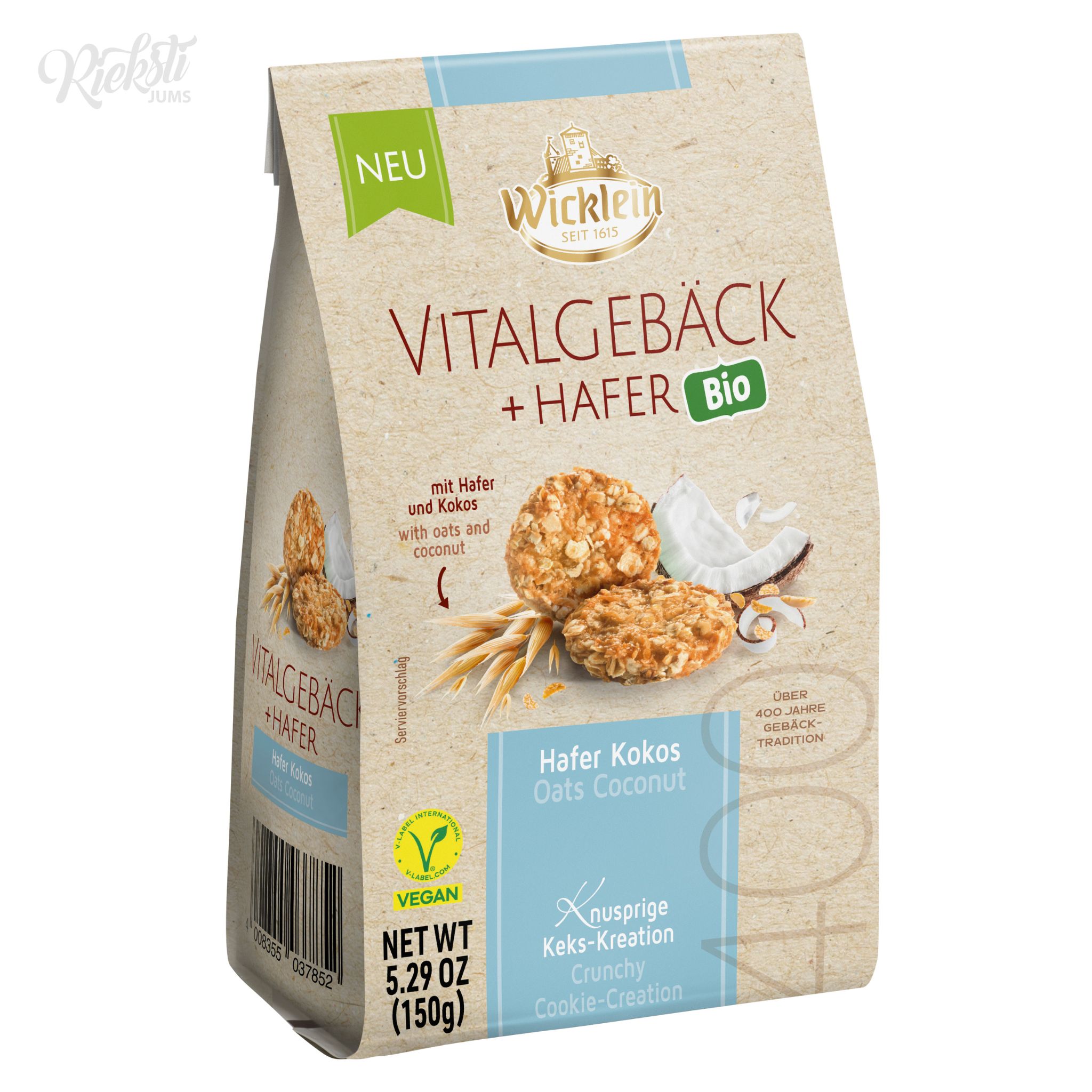 "Wicklein" auzu cepumi ar kokosriekstu skaidiņām, 150 g